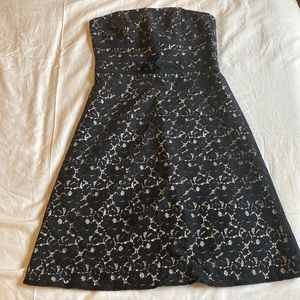 White House black market strapless lace dress